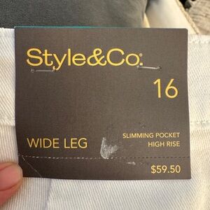 Style & Co. Wide Leg Jeans in White